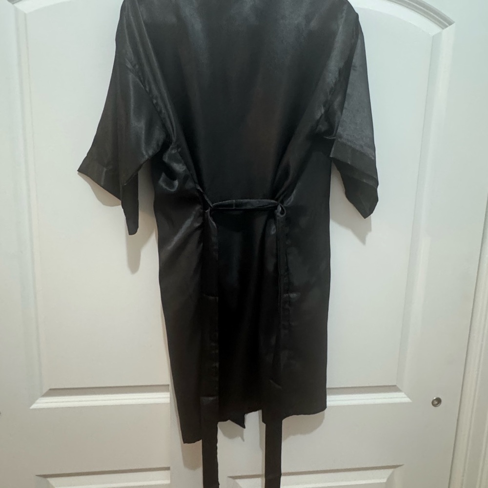Black Satin Robe - Picture 3 of 4